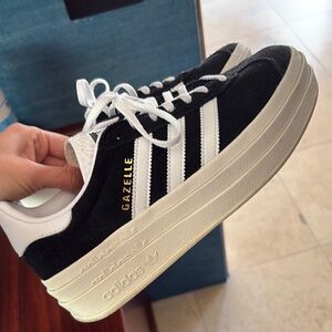 Adidas Black and White Platform Sneakers